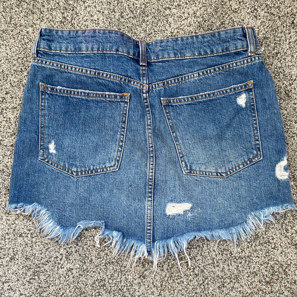Free People Floral Embroidered Denim Skirt - Picture 4 of 7